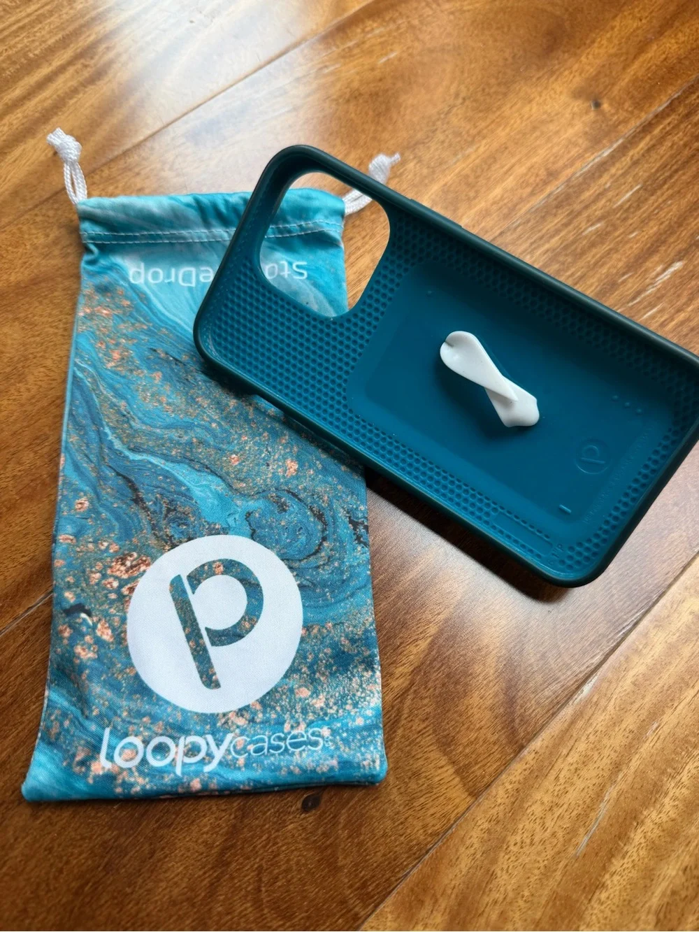 13 Pro Loopy Case Teal Marble Phone Case with Gold Flecks-Jasper.